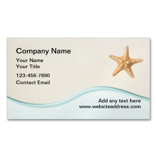 Strand Tropisch Thema Onroerend goed Magnetisch Visitekaartje (Voorkant)