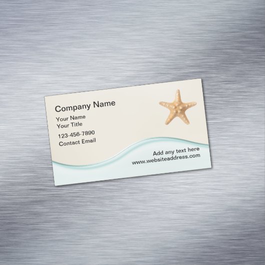 Strand Tropisch Thema Onroerend goed Magnetisch Visitekaartje (Voorbeeld)