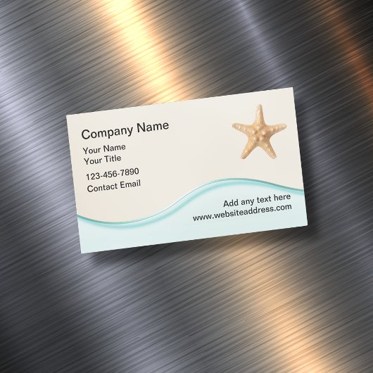 Strand Tropisch Thema Onroerend goed Magnetisch Visitekaartje