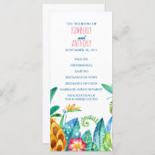 Strand Tropische Ananas Palmen Trouwprogramma's Programmakaart (Voorkant / Achterkant)