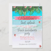Strand Tropische Bachelorette Groen Blauw Uitnodig Kaart (Voorkant)