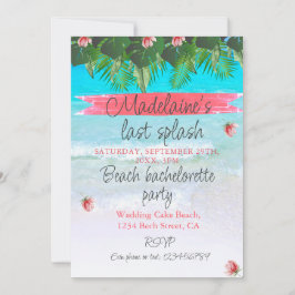 Strand Tropische Bachelorette Groen Blauw Uitnodig Kaart