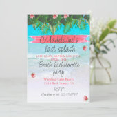 Strand Tropische Bachelorette Groen Blauw Uitnodig Kaart (Staand voorkant)