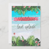 Strand Tropische Bachelorette Groen Blauw Uitnodig Kaart (Achterkant)