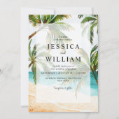 Strand Tropische Bestemming Bruiloft Kaart (Voorkant)