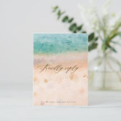 strand tropische bruiloft rsvp briefkaart (Staand voorkant)