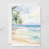 Strand tropische bruiloft save the date (Achterkant)