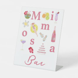 Strand Tropische Mimosa Bar Teken voor Vrijgezelle Reclamebord Met Voetstuk