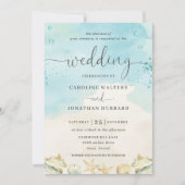 Strand Tropische Nautische Bestemming Bruiloft Kaart (Voorkant)