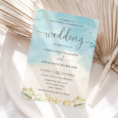 Strand Tropische Nautische Bestemming Bruiloft Kaart