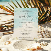 Strand Tropische Nautische Bestemming Bruiloft Kaart