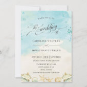 Strand Tropische Oceaan Bestemming Bruiloft Kaart (Voorkant)