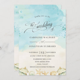 Strand Tropische Oceaan Bestemming Bruiloft Kaart