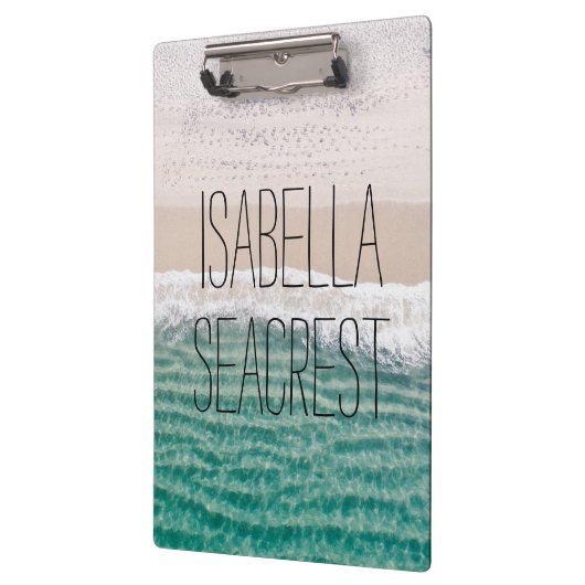 Strand Tropische oceaan golven Scène Jouw naam Klembord (Links)