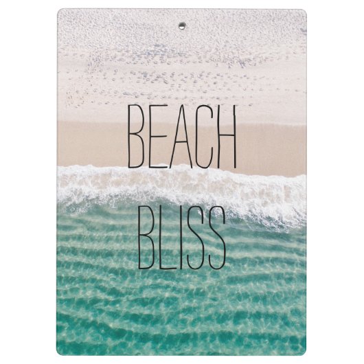 Strand Tropische oceaan golven Scène Jouw naam Klembord (Achterkant)