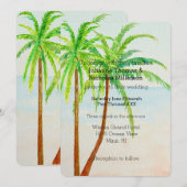 Strand Tropische Palm Bomen Bruiloft Kaart (Voorkant / Achterkant)