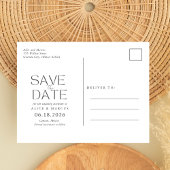 Strand Tropische Palm Bruiloft Budget Save the Dat Aankondigingskaart