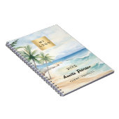 Strand tropische palmbomen golven business logo notitieboek (Rechterzijde)