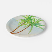 Strand Tropische Palmbomen Papieren Bordje (Gekanteld)