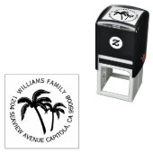 Strand tropische palmbomen retour adres  zelfinktende stempel (In situ)