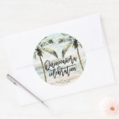 Strand tropische palmen quinceanera sticker (Envelop)
