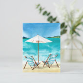 strand Tropische Vacking Water Seascape Briefkaart (Staand voorkant)