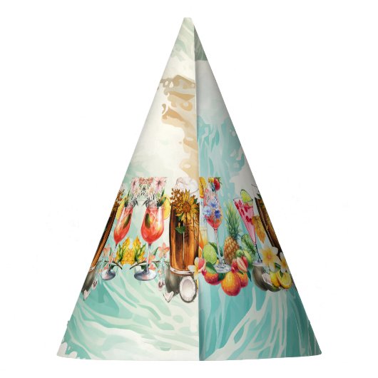 Strand Tropische Vruchten Cocktails Bachelorette P Feesthoedjes (Achterkant)