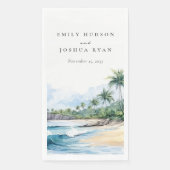 Strand Tropische Waterverf Bruiloft Servet (Voorkant)