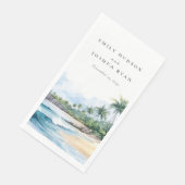 Strand Tropische Waterverf Bruiloft Servet (Hoek)