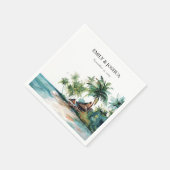 Strand Tropische Waterverf Bruiloft Servet (Hoek)
