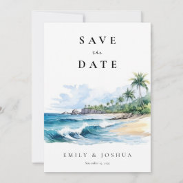 Strand Tropische Waterverf Save The Date