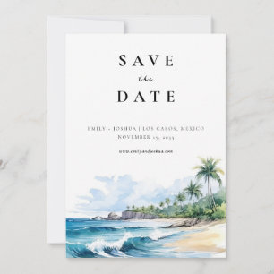 Strand Tropische Waterverf Save The Date