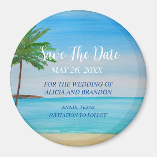 Strand Tropische Zand Bruiloften Moderne Golven Ma Magneet