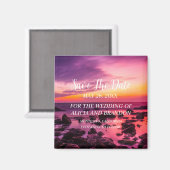 Strand Tropische Zand Bruiloften Moderne Golven Ma Magneet (Voorkant / Achterkant)