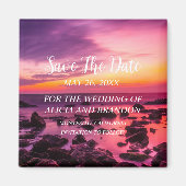 Strand Tropische Zand Bruiloften Moderne Golven Ma Magneet (Voorkant)