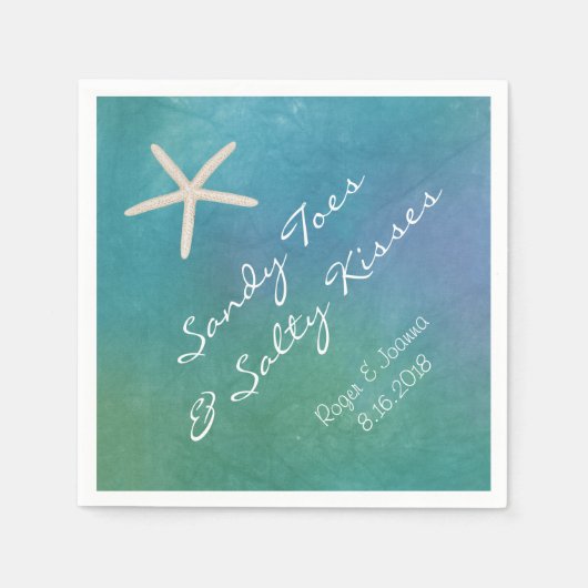 Strand Tropische Zeester servetten (Voorkant)