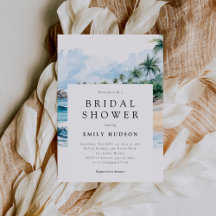 Strand Tropische zomer bruids douche uitnodiging