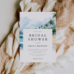 Strand Tropische zomer bruids douche uitnodiging