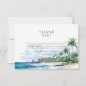 Strand Tropische zomer bruiloft Bedankkaart (Voorkant)
