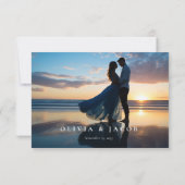 Strand Tropische zomer bruiloft Bedankkaart (Achterkant)