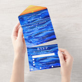 Strand Tropische Zonsondergang Bestemming Ocean Wa All In One Uitnodiging (Afscheurbaar)