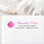 Strand Trouwadres Scallop Shell Pink Etiket (Insitu)