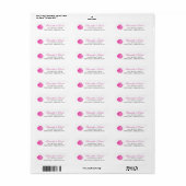 Strand Trouwadres Scallop Shell Pink Etiket (Full Sheet)