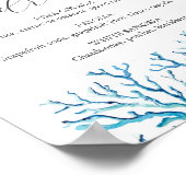 Strand Trouwbar Teken Waterverf Zeester Poster (Hoek)