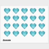 Strand trouwdatum zeester blauw hart sticker (Vel)