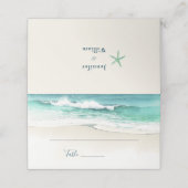 Strand Trouwen Waterverf oceaan Gevouwen Plaats Ka Plaatskaartje (Buitenkant ongevouwen)