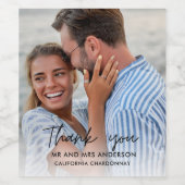 Strand Trouwfoto Dank u gunst Wijn Etiket (Enkel label)