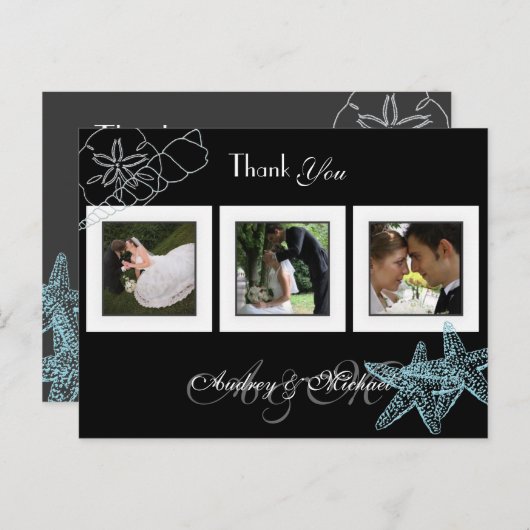 Strand Trouwfoto's Dank u briefkaarten (Voorkant / Achterkant)