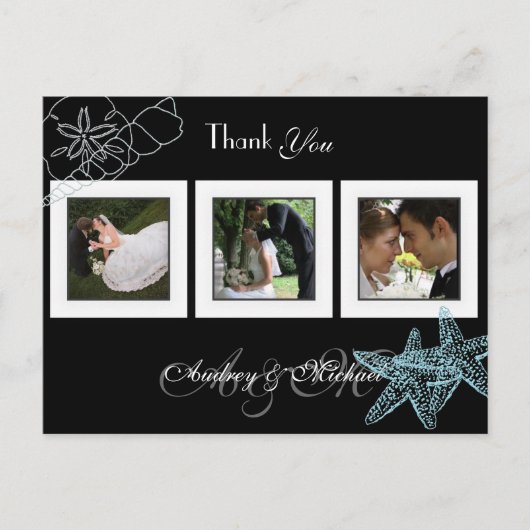 Strand Trouwfoto's Dank u briefkaarten (Voorkant)