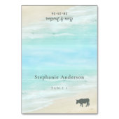 Strand Trouwmaaltijd Opties Tafel Plaats Kaart (Voorkant)